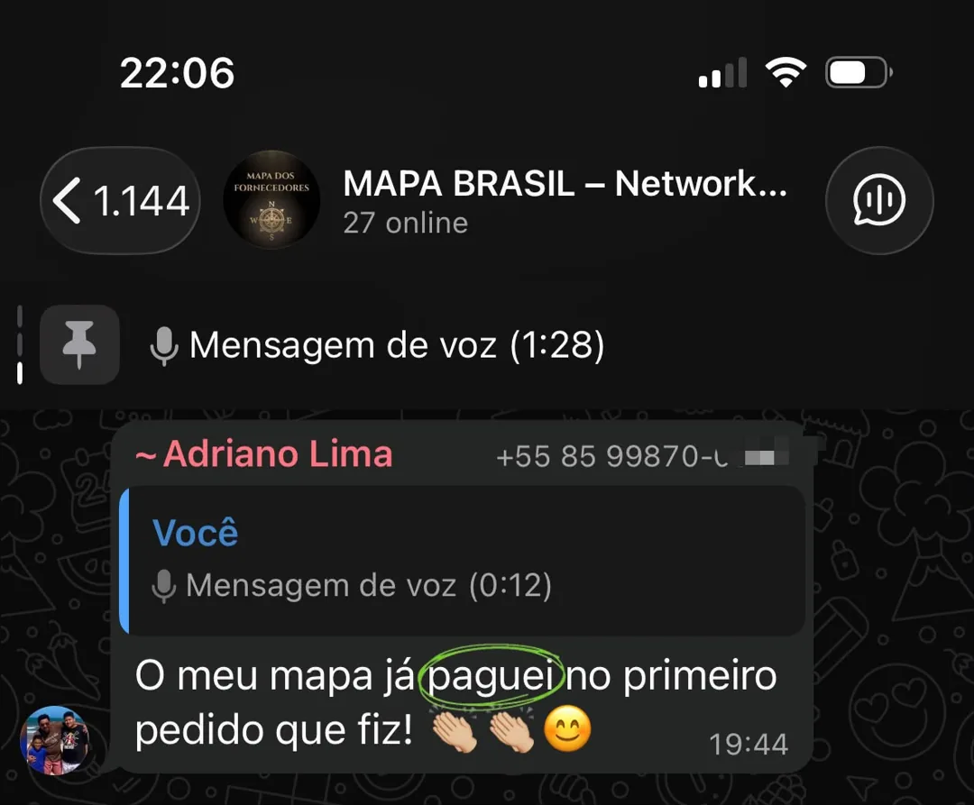 Relato: meu mapa já paguei no primeiro pedido